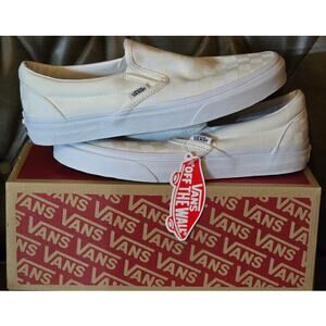 Vans Classic Slip-On Checkerboard True White - Men's Size 7